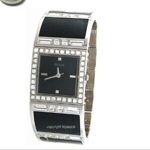 Guess Black and Silver Crystal Watch